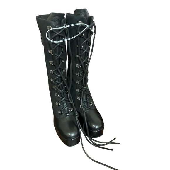 Harley-Davidson Women's Celina Black 10.75-Inch Fashion Wedge Boots Sz 7.5 - Picture 5 of 8